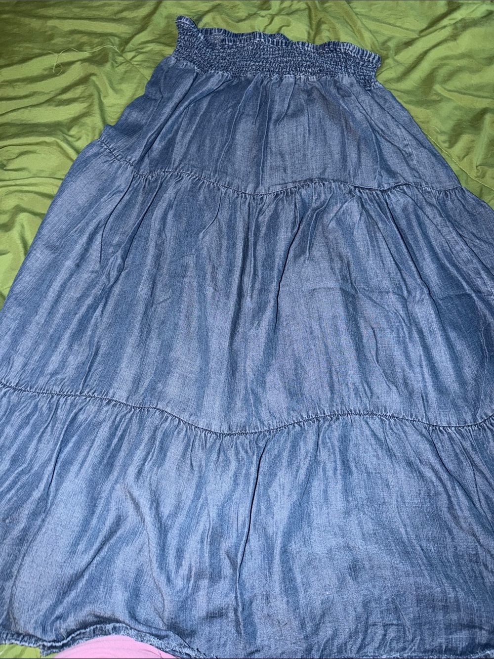 Velvet Heart Blue Tiered Smocked Maxi Skirt